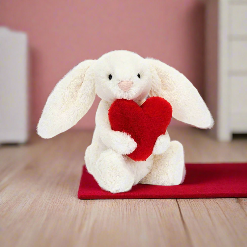 Bashful Red Heart Bunny Small