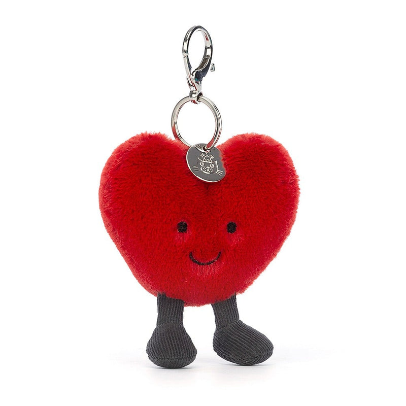 Jellycat Amuseable Heart Bag Charm standing posing