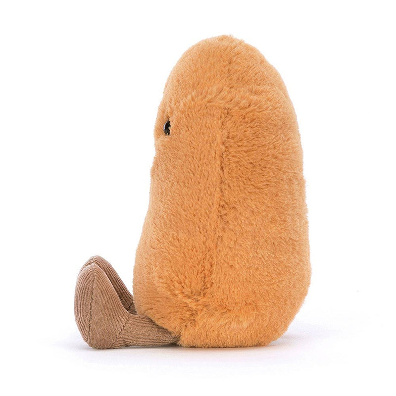 Jellycat soft toy, Amuseable Bean side view sitting