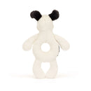 Bashful Rufferty Black & Cream Puppy Ring Rattle
