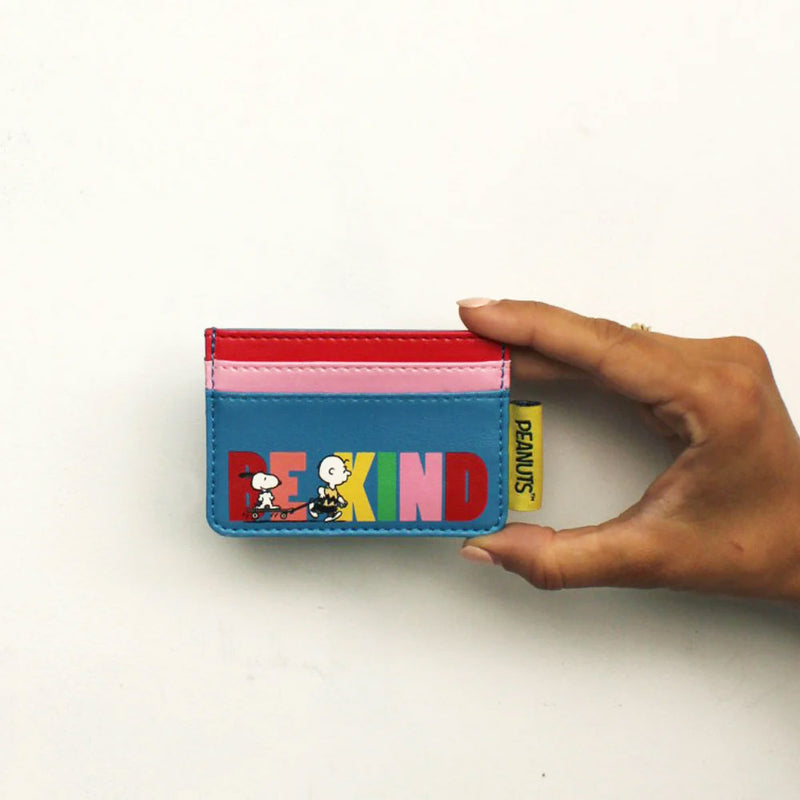 Peanuts Be Kind Card Holder held in hand 2