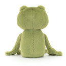 Jellycat Finnegan Frog sitting rear view