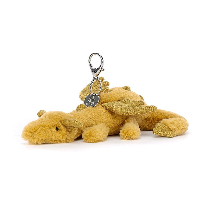 Jellycat Golden Dragon Bag Charm Front view
