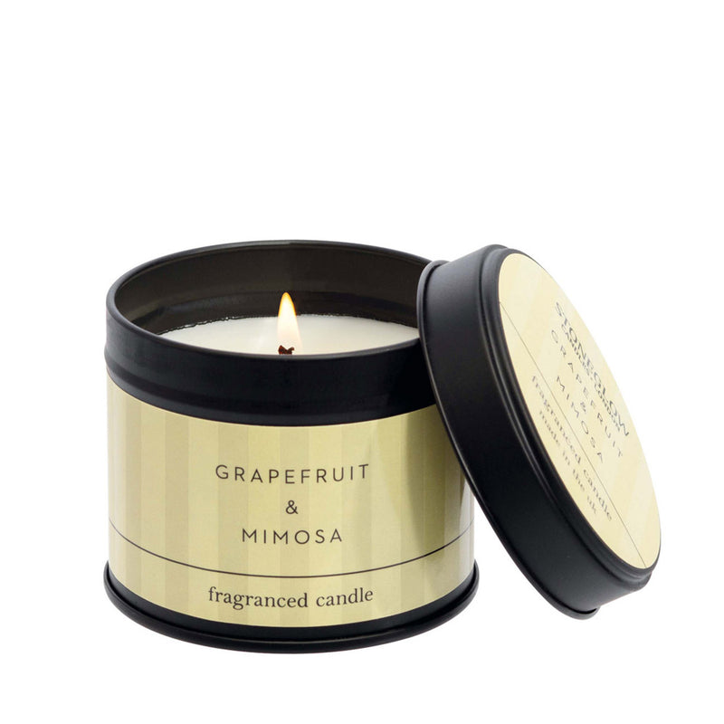 Grapefruit And Mimosa Scented Candle Tin by Stoneglow Candles
