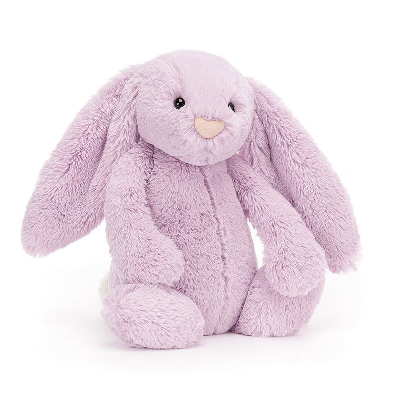 Jellycat Bashful Lilac Bunny front view sitting