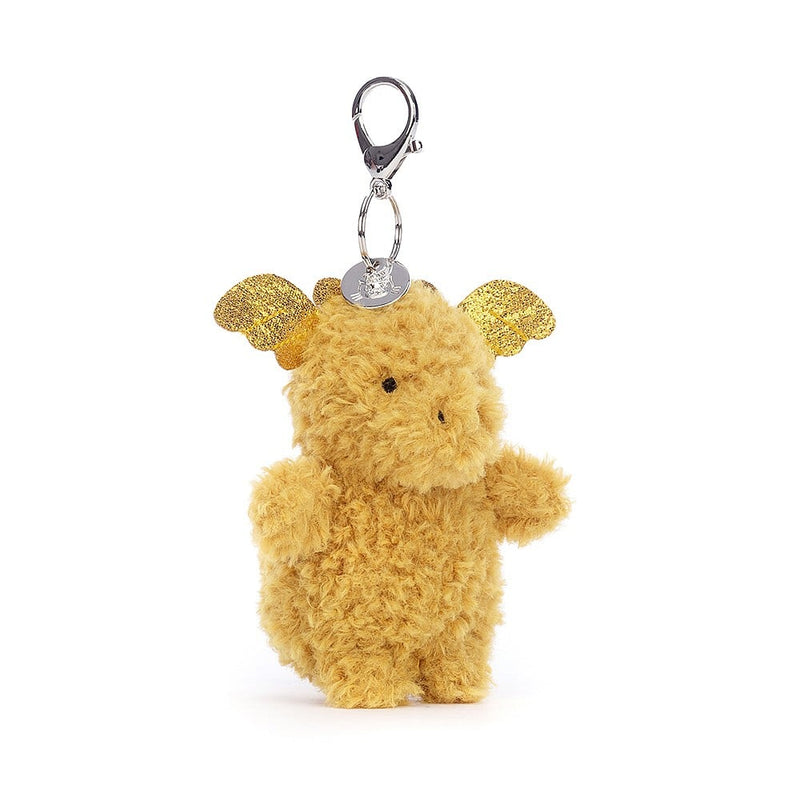 Jellycat Little Dragon Bag Charm posing front view