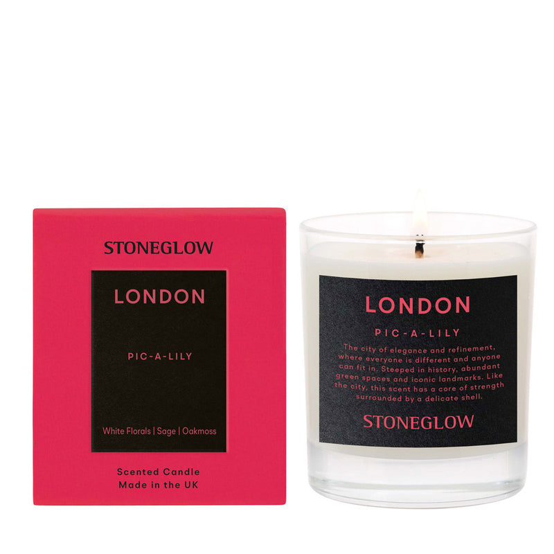 London Pic A Lily Scented Candle by Stoneglow Candles