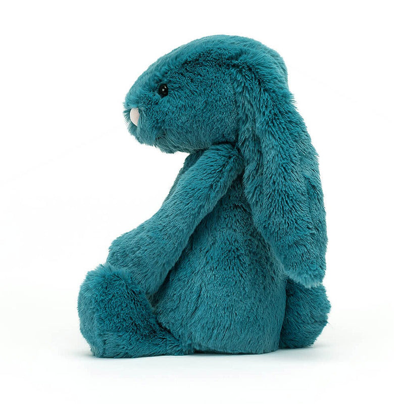 Jellycat Bashful Mineral Blue Bunny sitting side view