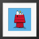 Peanuts House Framed Print showing Snoopy asleep on top of his house