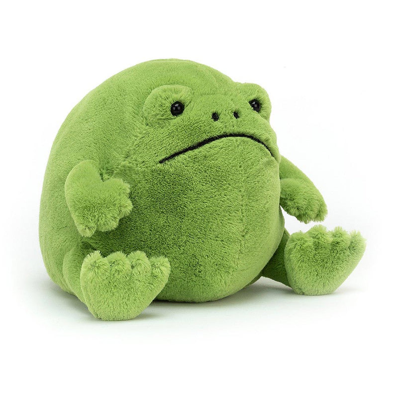 Pea-green Jellycat Ricky Rain Frog sitiing - front view