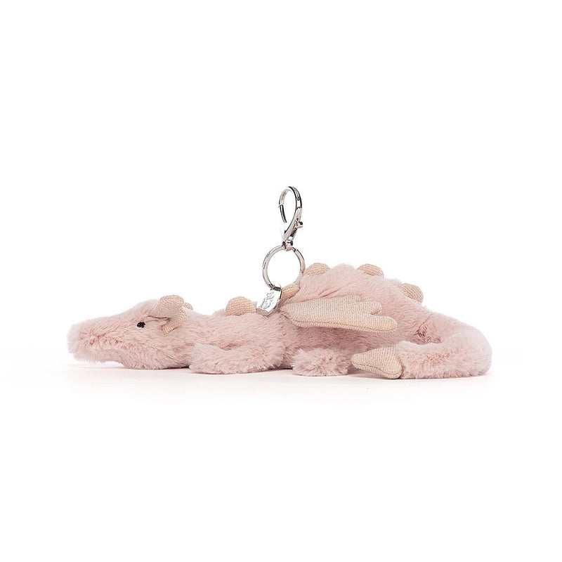 Jellycat Rose Dragon Bag Charm side view