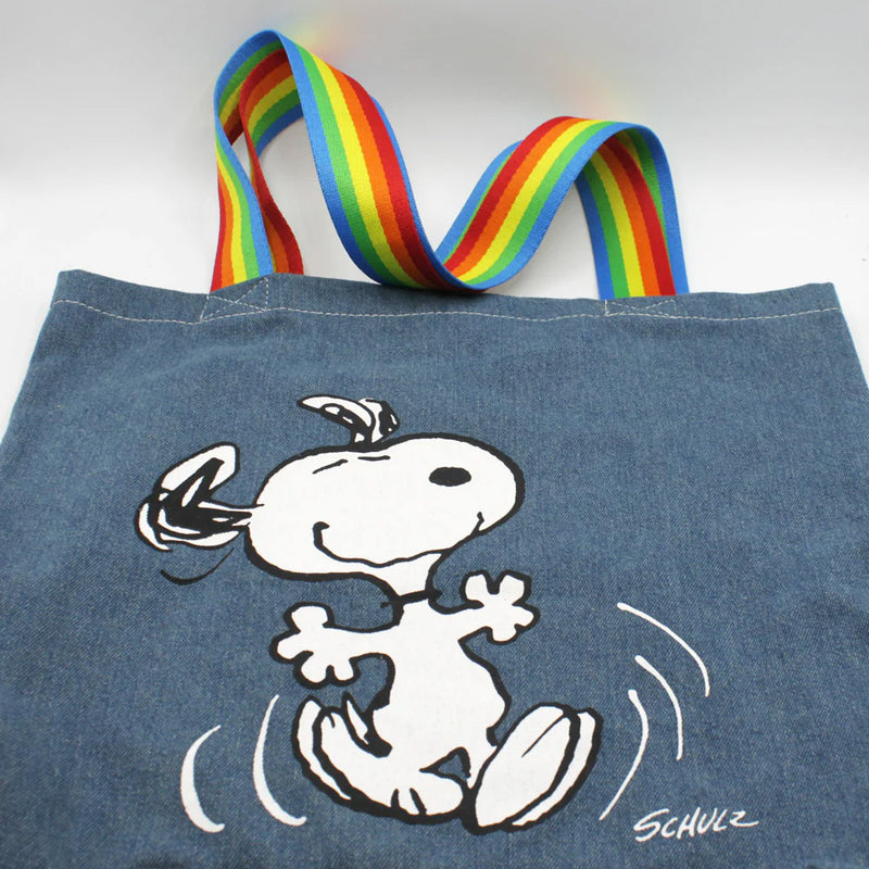 Peanuts Be Happy Tote showing Snoopy