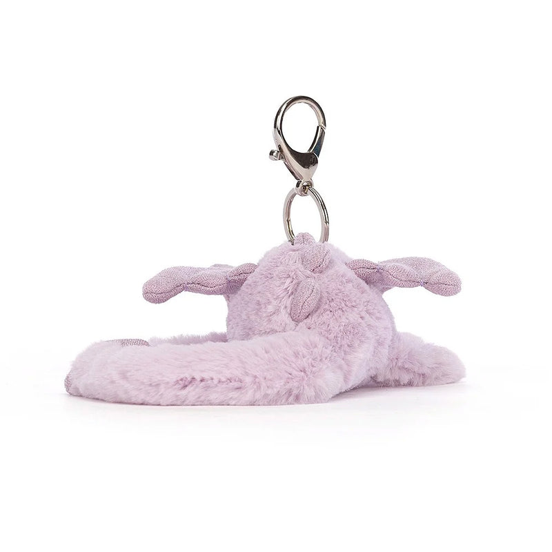 Jellycat Lavender Dragon Bag Charm  rear view