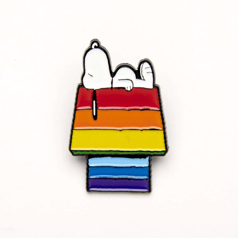 Snoopy and Peanuts Good Vibes Enamel Pin Rainbow House