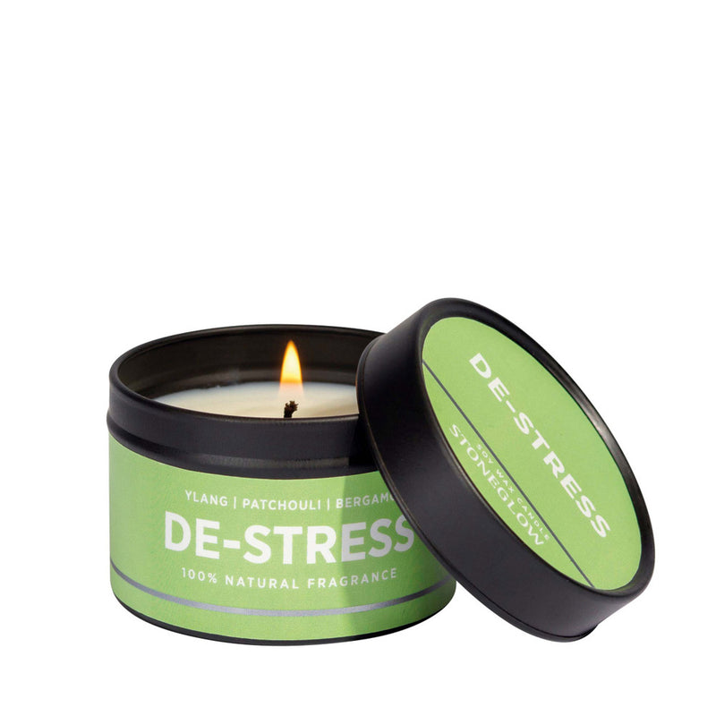 Wellbeing De-Stress Scented Candle Tin from Stoneglow.
