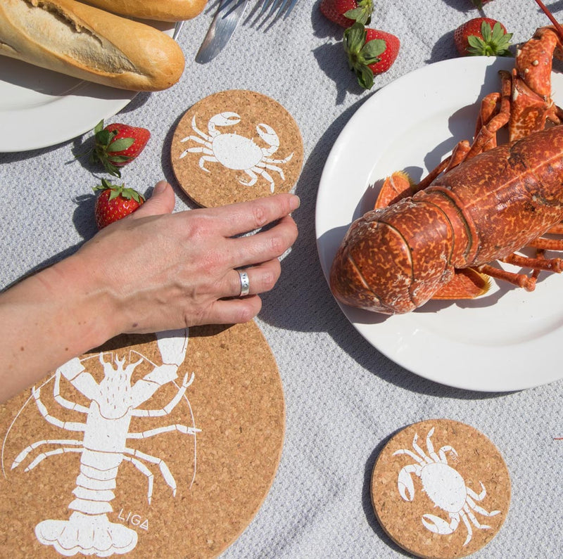 Cork Coaster Set - Crab