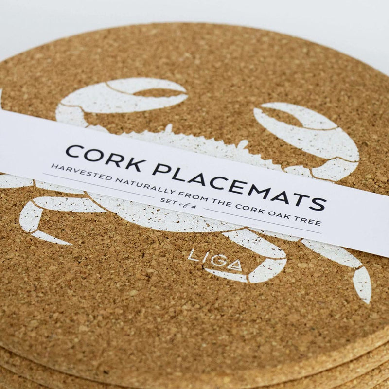 Cork Placemat Set - Crab