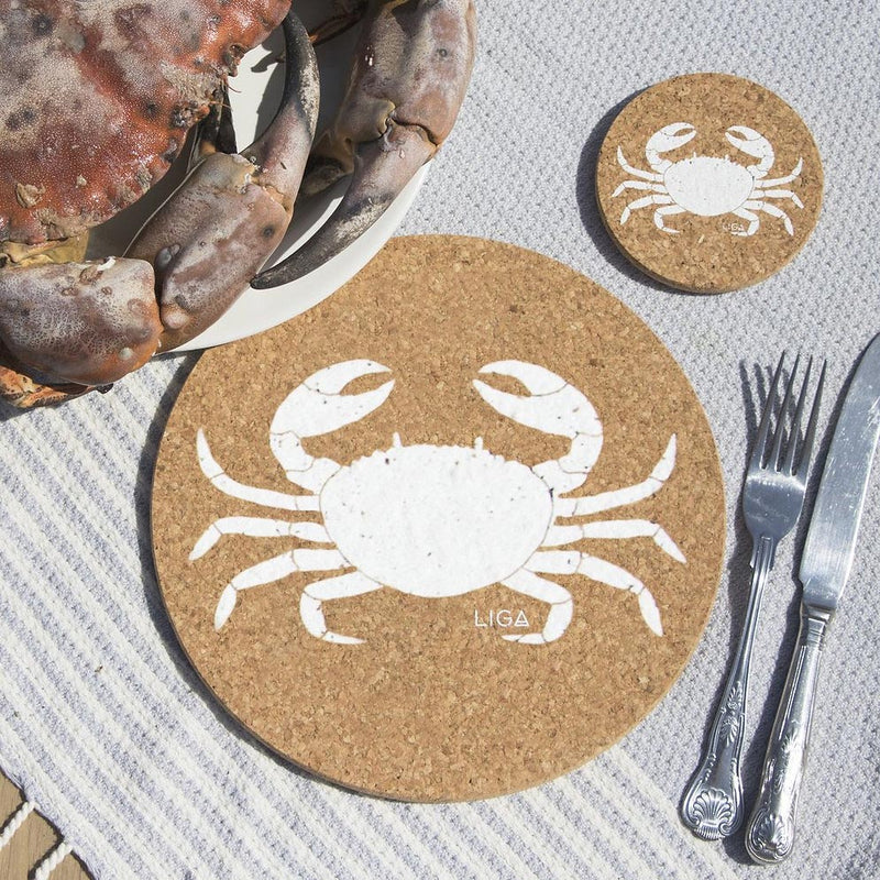 Cork Placemat Set - Crab