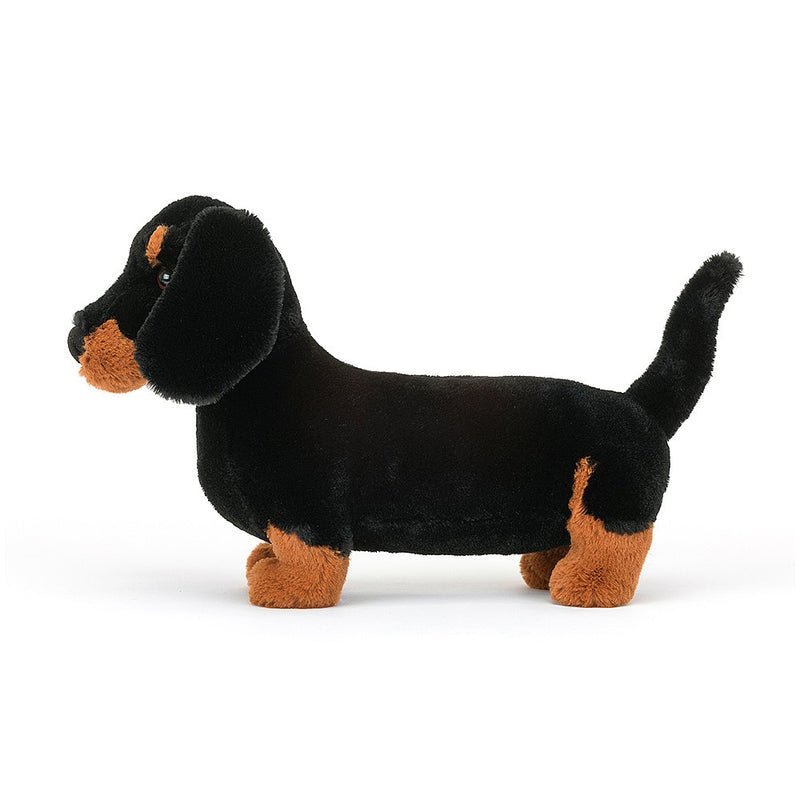 Jellycat Freddie Sausage Dog small shown in side view