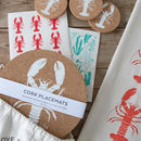 Cork Placemat Set - Lobster