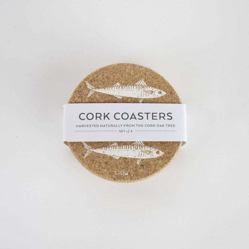 Cork Coaster Set - Mackerel