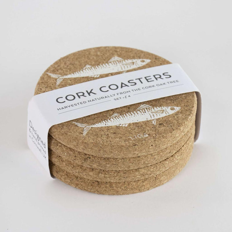 Cork Coaster Set - Mackerel