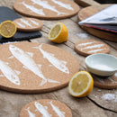 Cork Coaster Set - Mackerel