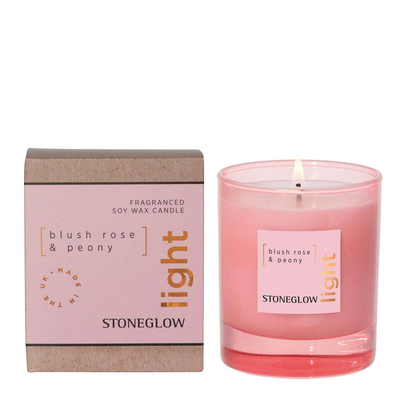 Stoneglow Blush Rose & Peony Scented Candle in Jar