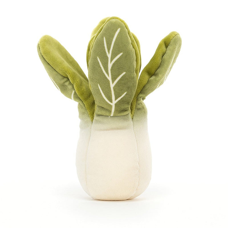Jellycat Vivacious Vegetable Bok Choy with smiley face rear view