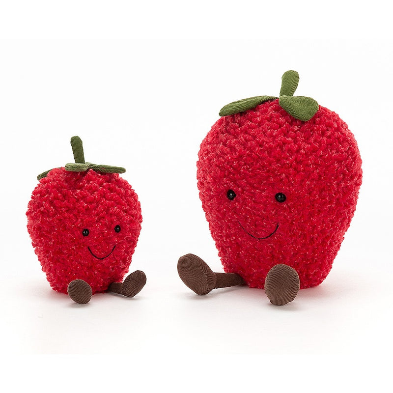 Jellycat Amuseable Strawberry Small with his big brother
