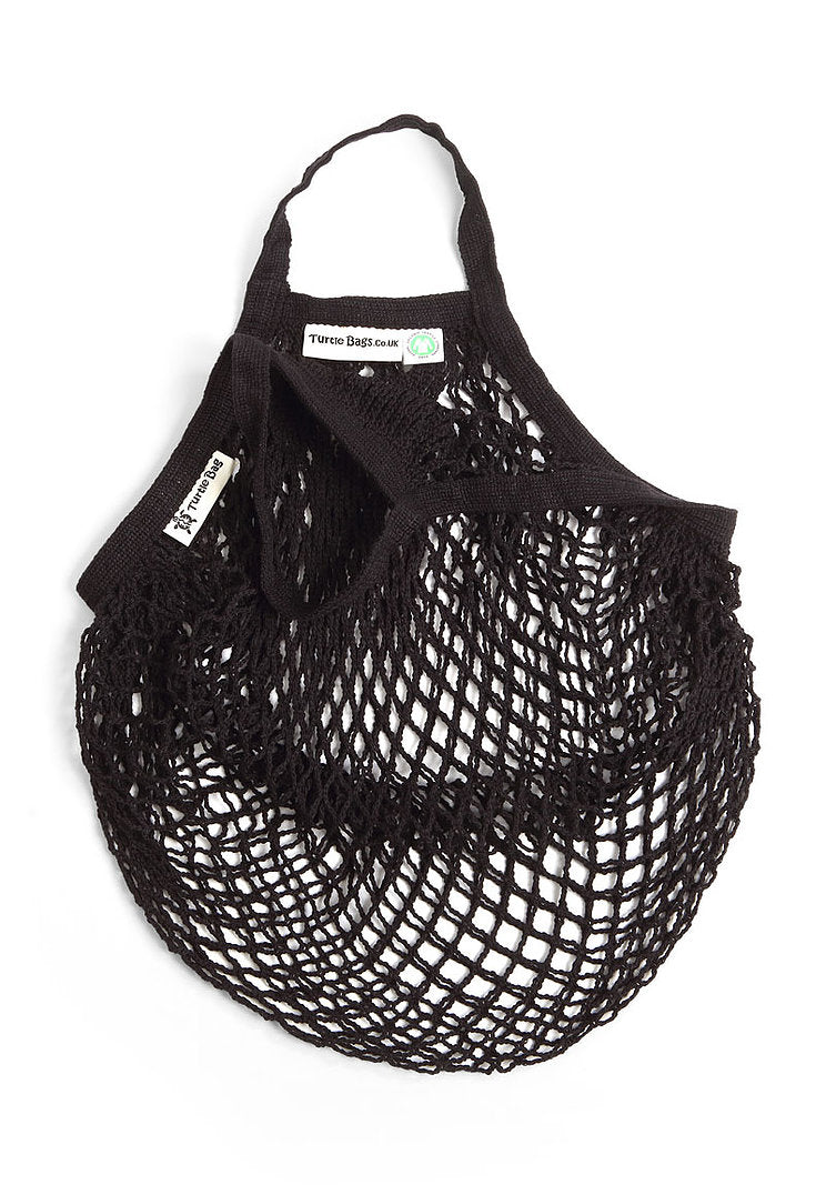 Organic Short Handled String Bag - Black